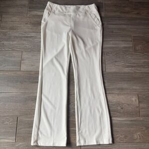 SOHO APPAREL Womens White Flare Leg Dress Pants Size Medium Classic Work Neutral